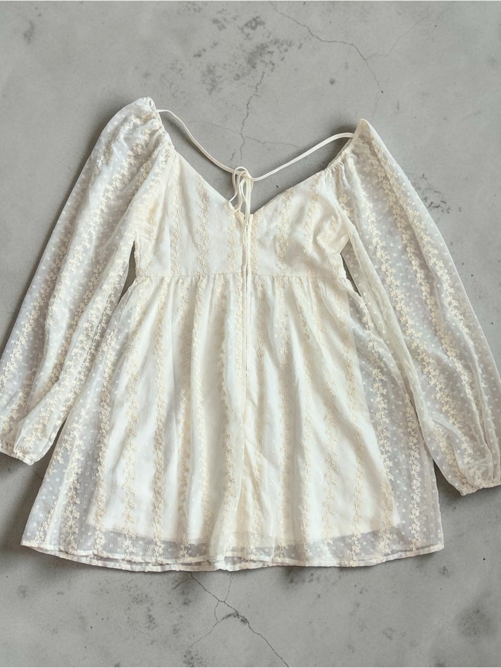 miami Ivory Floral Lace Dress